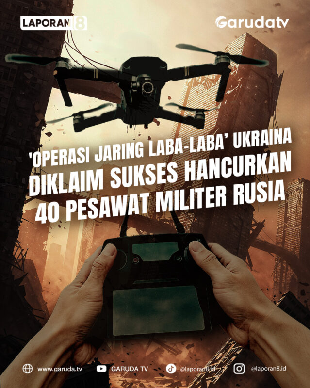 Operasi Jaring Laba-Laba Ukraina Hancurkan 40 Pesawat Tempur Rusia