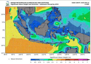 BMKG peringatkan gelombang tinggi hingga 2,5 meter di perairan Sumatera Utara, dampak dari Siklon Tropis Wutip di Laut China Selatan.