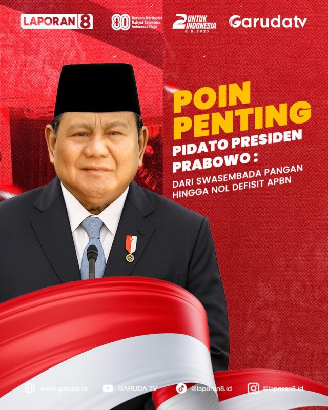 Poin Penting Pidato Presiden Prabowo: Dari Swasembada Pangan Hingga Nol Defisit APBN